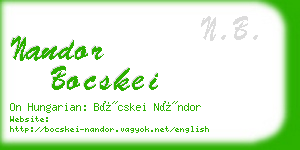 nandor bocskei business card